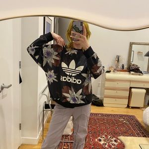 Adidas flower print crewneck sweater